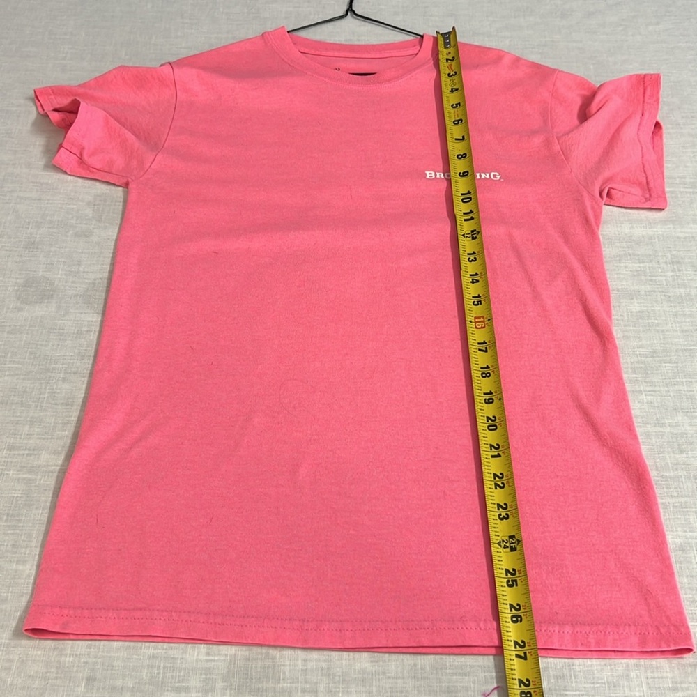 🌞 Browning short sleeve crew neck barbiecore pink tee name & logo women size S - Picture 11 of 16
